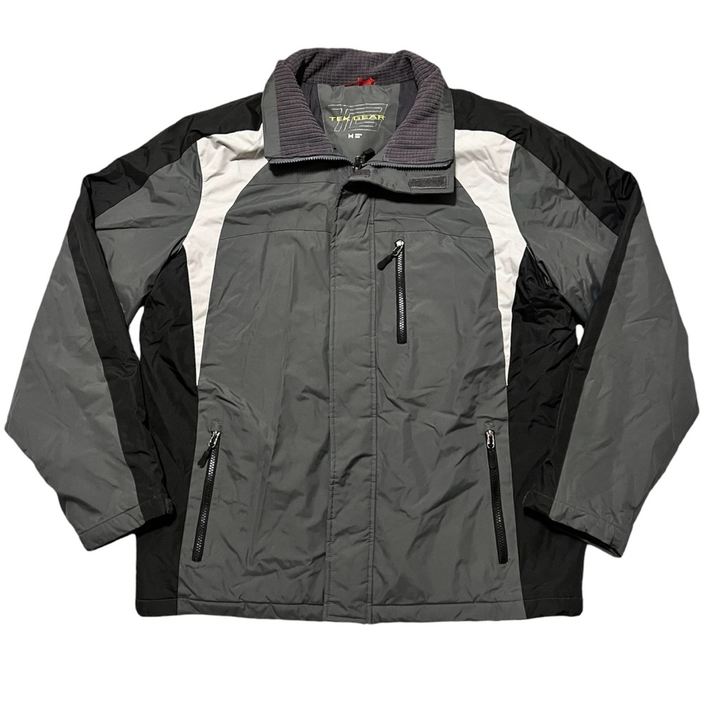TEK Gear Grey Insulated Winter Coat Jacket Polyester Shell Full Zip Men’s Medium